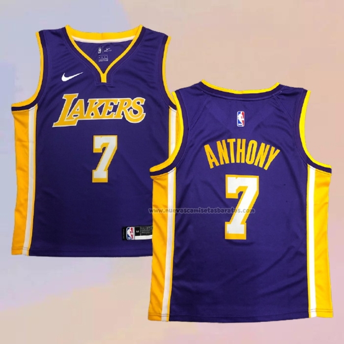 Camiseta Los Angeles Lakers Carmelo Anthony NO 7 Statement Violeta
